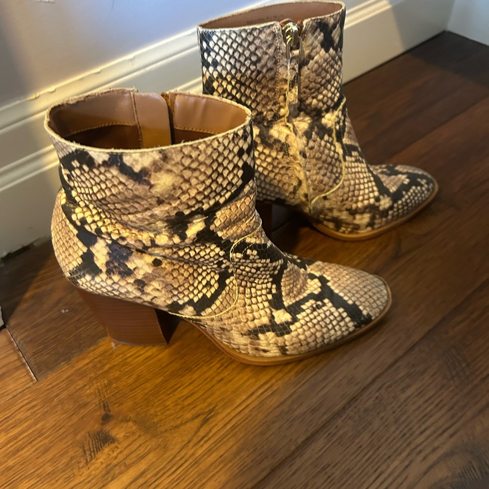 Aldo Snake Print Ankle Boots
